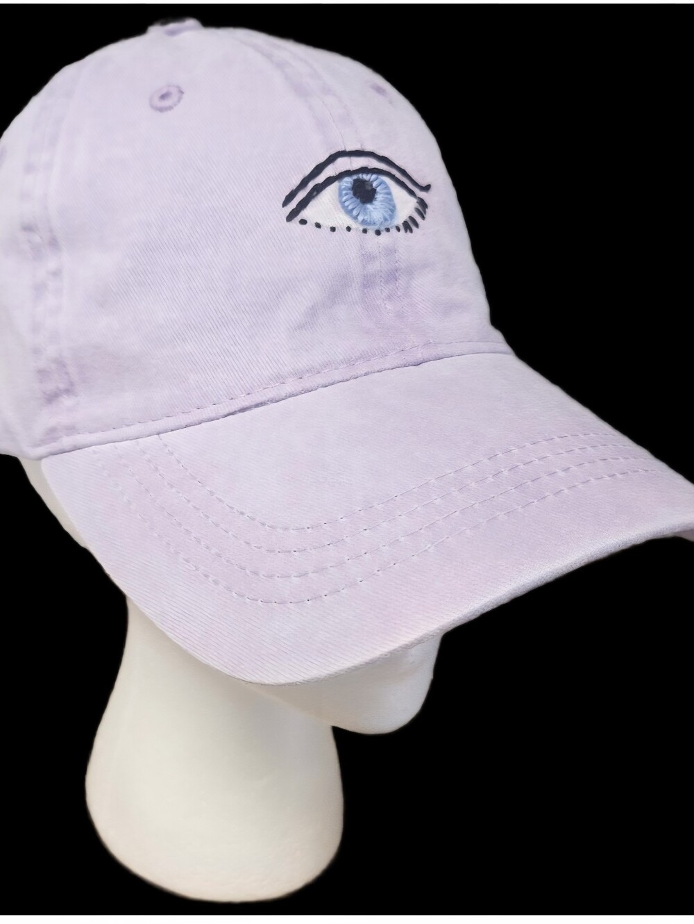 Baseball Cap with Hand Embroidered Eye